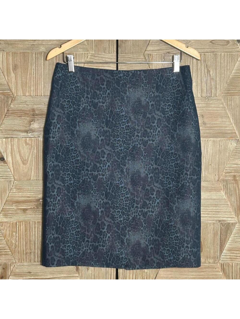 Rafaella Studio Blue Textured Jacquard Pencil Skirt Size 6 Knee Length Career
